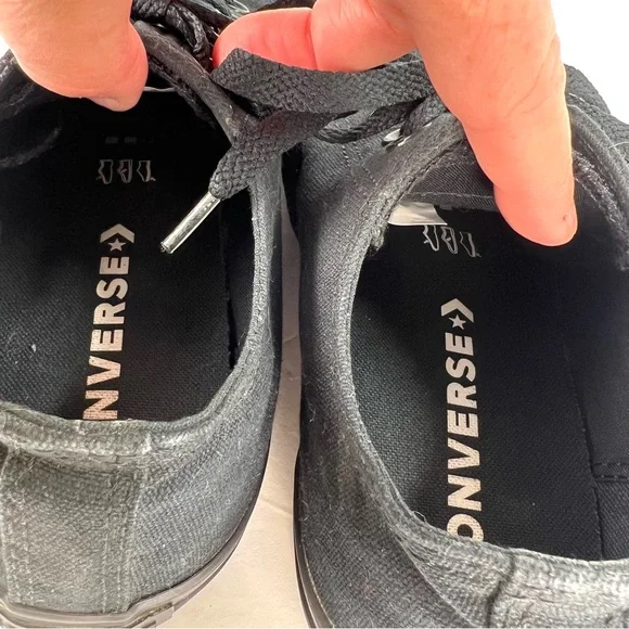 Converse All Star Chuck Taylor Low Sneakers sz 9.5W 7.5M Black on Black Casual - Picture 8 of 12